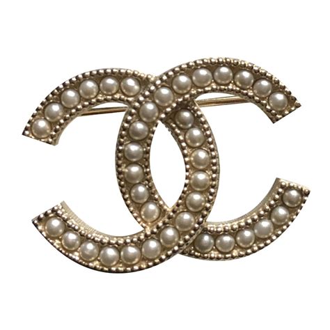 chanel logo pearl brooch|chanel brooch vintage.